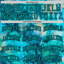 Load image into Gallery viewer, Custom Tie Dye Teal-Black Round Neck Sublimation Basketball Suit Jersey