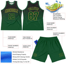 Load image into Gallery viewer, Custom Black Green-Old Gold Fade Fashion Round Neck Sublimation Basketball Suit Jersey