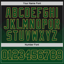 Load image into Gallery viewer, Custom Black Green-Old Gold Fade Fashion Round Neck Sublimation Basketball Suit Jersey