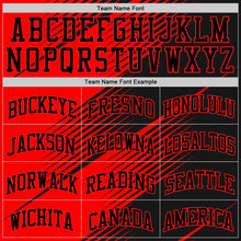 Load image into Gallery viewer, Custom Red Black Line Round Neck Sublimation Basketball Suit Jersey