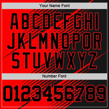 Load image into Gallery viewer, Custom Red Black Line Round Neck Sublimation Basketball Suit Jersey