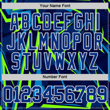 Load image into Gallery viewer, Custom Royal Neon Green-White Geometric Shape Round Neck Sublimation Basketball Suit Jersey