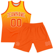 Charger l'image dans la galerie, Custom Yellow Orange-White Fade Fashion Round Neck Sublimation Basketball Suit Jersey