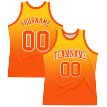 Charger l'image dans la galerie, Custom Yellow Orange-White Fade Fashion Round Neck Sublimation Basketball Suit Jersey