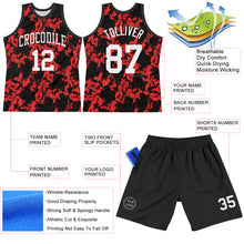 Charger l'image dans la galerie, Custom Black White-Red Splash Round Neck Sublimation Basketball Suit Jersey