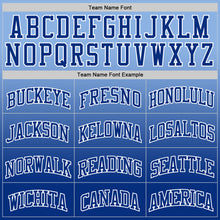 Load image into Gallery viewer, Custom Light Blue Royal-White Fade Fashion Round Neck Sublimation Basketball Suit Jersey