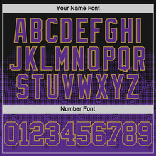Load image into Gallery viewer, Custom Black Purple-Old Gold Fade Fashion Round Neck Sublimation Basketball Suit Jersey