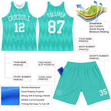 Charger l'image dans la galerie, Custom Aqua White Wave Round Neck Sublimation Basketball Suit Jersey