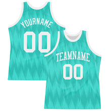 Charger l'image dans la galerie, Custom Aqua White Wave Round Neck Sublimation Basketball Suit Jersey