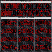 Charger l'image dans la galerie, Custom Black Red Slant Lines Round Neck Sublimation Basketball Suit Jersey