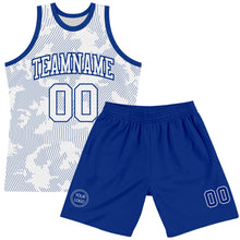 Загрузить изображение в средство просмотра галереи, Custom White Royal Curve Lines Round Neck Sublimation Basketball Suit Jersey