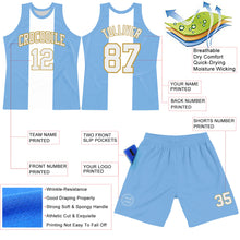 Load image into Gallery viewer, Custom Light Blue White-Old Gold Argentinian Flag Round Neck Sublimation Basketball Suit Jersey