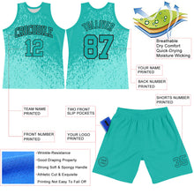 Laden Sie das Bild in den Galerie-Viewer, Custom Aqua Black Fragment Art Round Neck Sublimation Basketball Suit Jersey