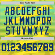 Load image into Gallery viewer, Custom Gold Royal-Light Blue Line Round Neck Sublimation Basketball Suit Jersey