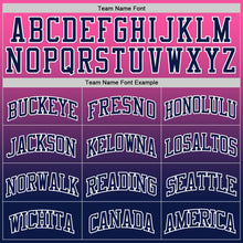 Load image into Gallery viewer, Custom Pink Navy-White Fade Fashion Round Neck Sublimation Basketball Suit Jersey