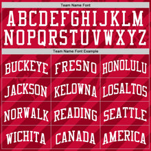 Load image into Gallery viewer, Custom Red White Line Round Neck Sublimation Basketball Suit Jersey