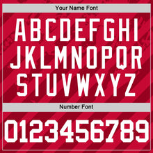 Load image into Gallery viewer, Custom Red White Line Round Neck Sublimation Basketball Suit Jersey