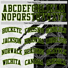 Charger l'image dans la galerie, Custom Graffiti Pattern Black White-Neon Green Scratch Round Neck Sublimation Basketball Suit Jersey