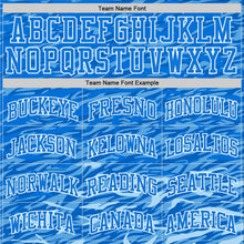 Load image into Gallery viewer, Custom Royal White Wave Round Neck Sublimation Basketball Suit Jersey