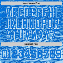 Load image into Gallery viewer, Custom Royal White Wave Round Neck Sublimation Basketball Suit Jersey