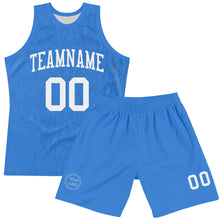 Load image into Gallery viewer, Custom Light Blue White Line Round Neck Sublimation Basketball Suit Jersey