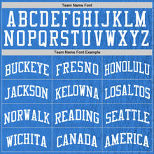 Load image into Gallery viewer, Custom Light Blue White Line Round Neck Sublimation Basketball Suit Jersey