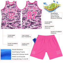 Charger l'image dans la galerie, Custom Camo Pink-White Round Neck Sublimation Salute To Service Basketball Suit Jersey