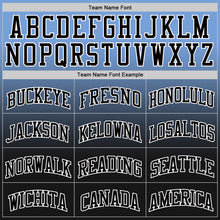 Загрузить изображение в средство просмотра галереи, Custom Powder Blue Black-White Fade Fashion Round Neck Sublimation Basketball Suit Jersey