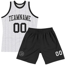 Load image into Gallery viewer, Custom Gray Black-White Line Round Neck Sublimation Basketball Suit Jersey