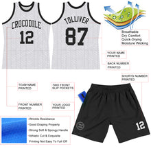 Load image into Gallery viewer, Custom Gray Black-White Line Round Neck Sublimation Basketball Suit Jersey