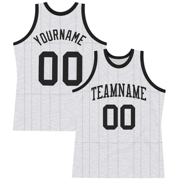 Custom Gray Black-White Line Round Neck Sublimation Basketball Suit Jersey