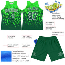 Load image into Gallery viewer, Custom Green Grass Green-White Geometric Shape Round Neck Sublimation Basketball Suit Jersey