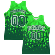 Load image into Gallery viewer, Custom Green Grass Green-White Geometric Shape Round Neck Sublimation Basketball Suit Jersey