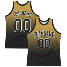 Load image into Gallery viewer, Custom Old Gold Black-White Fade Fashion Round Neck Sublimation Basketball Suit Jersey