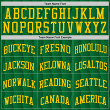 Load image into Gallery viewer, Custom Kelly Green Yellow Geometric Shape Round Neck Sublimation Basketball Suit Jersey