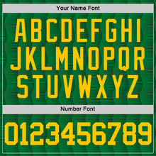 Load image into Gallery viewer, Custom Kelly Green Yellow Geometric Shape Round Neck Sublimation Basketball Suit Jersey