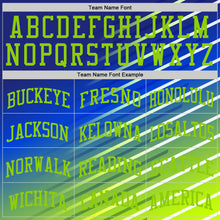 Charger l'image dans la galerie, Custom Royal Neon Green-White Line Round Neck Sublimation Basketball Suit Jersey