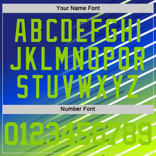 Charger l'image dans la galerie, Custom Royal Neon Green-White Line Round Neck Sublimation Basketball Suit Jersey