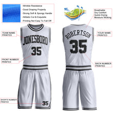 Laden Sie das Bild in den Galerie-Viewer, Custom White Black-Gray Round Neck Suit Basketball Jersey
