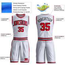 Charger l'image dans la galerie, Custom White Red-Black Round Neck Suit Basketball Jersey
