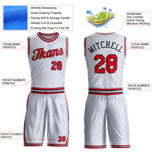 Charger l'image dans la galerie, Custom White Red-Black Round Neck Suit Basketball Jersey