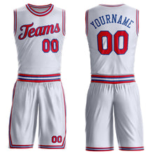 Загрузить изображение в средство просмотра галереи, Custom White Red-Royal Round Neck Suit Basketball Jersey