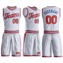 Charger l'image dans la galerie, Custom White Orange-Royal Round Neck Suit Basketball Jersey