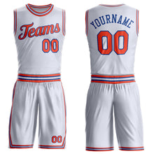 Charger l'image dans la galerie, Custom White Orange-Royal Round Neck Suit Basketball Jersey