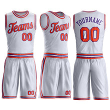 Laden Sie das Bild in den Galerie-Viewer, Custom White Orange-Purple Round Neck Suit Basketball Jersey