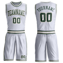 Load image into Gallery viewer, Custom White Green-Cream Round Neck Suit Basketball Jersey