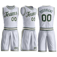 Charger l'image dans la galerie, Custom White Green-Cream Round Neck Suit Basketball Jersey