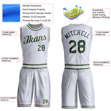 Charger l'image dans la galerie, Custom White Green-Cream Round Neck Suit Basketball Jersey
