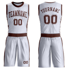 Загрузить изображение в средство просмотра галереи, Custom White Brown Round Neck Suit Basketball Jersey
