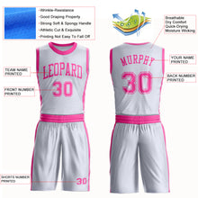Загрузить изображение в средство просмотра галереи, Custom White Pink Round Neck Suit Basketball Jersey